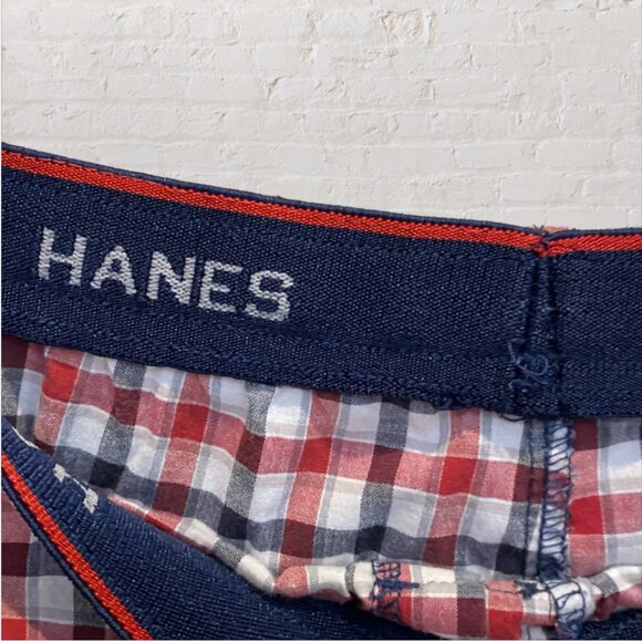 HANES -- PJ/Lounge Pants, Large Man, Red/Navy Plaid, Drawstring Waist, Pockets - Picture 8 of 8